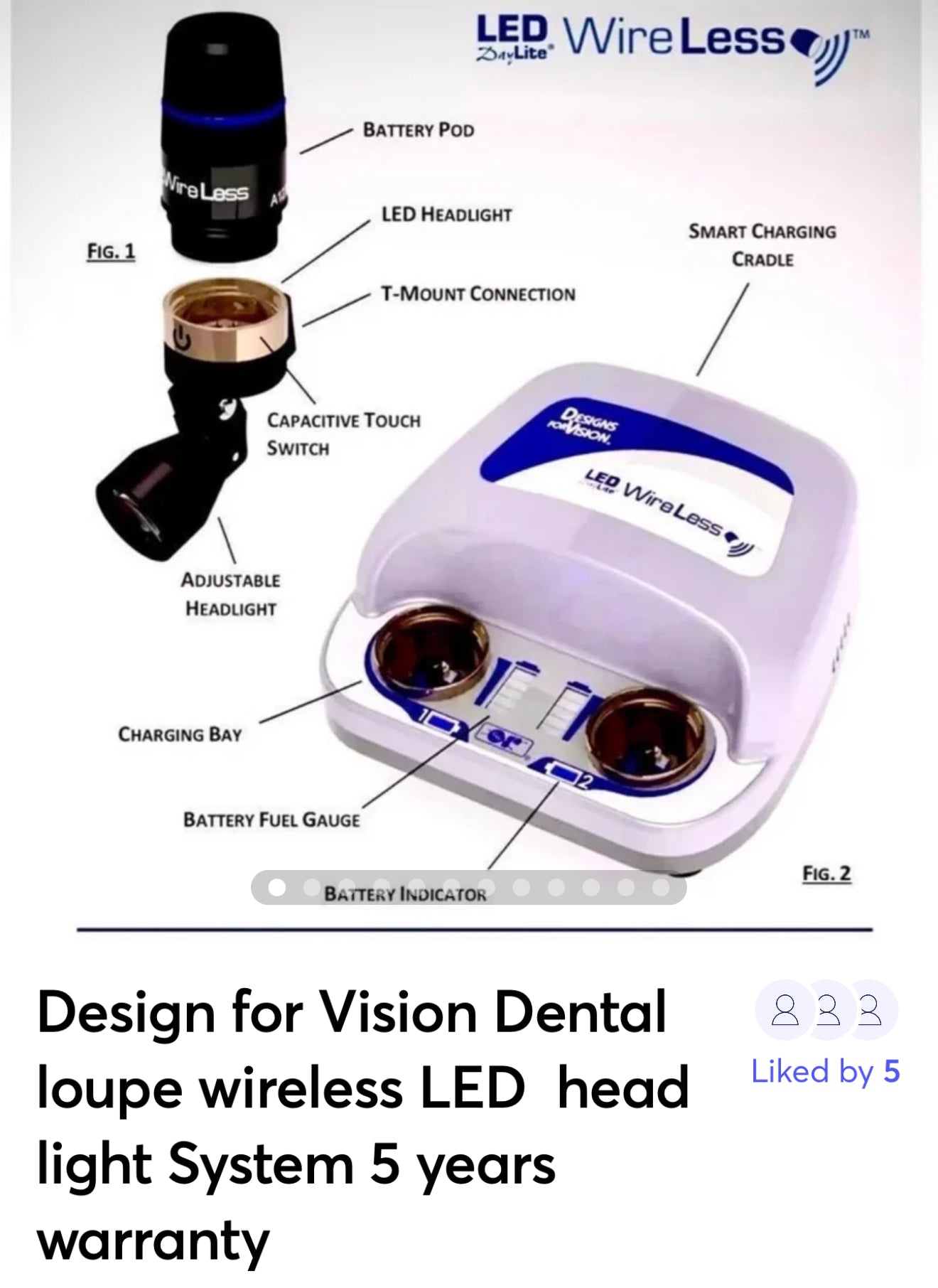 Designs for Vision LED DayLite WireLess IR HDi Dental - Oral - Plastic Surgical Headlight System