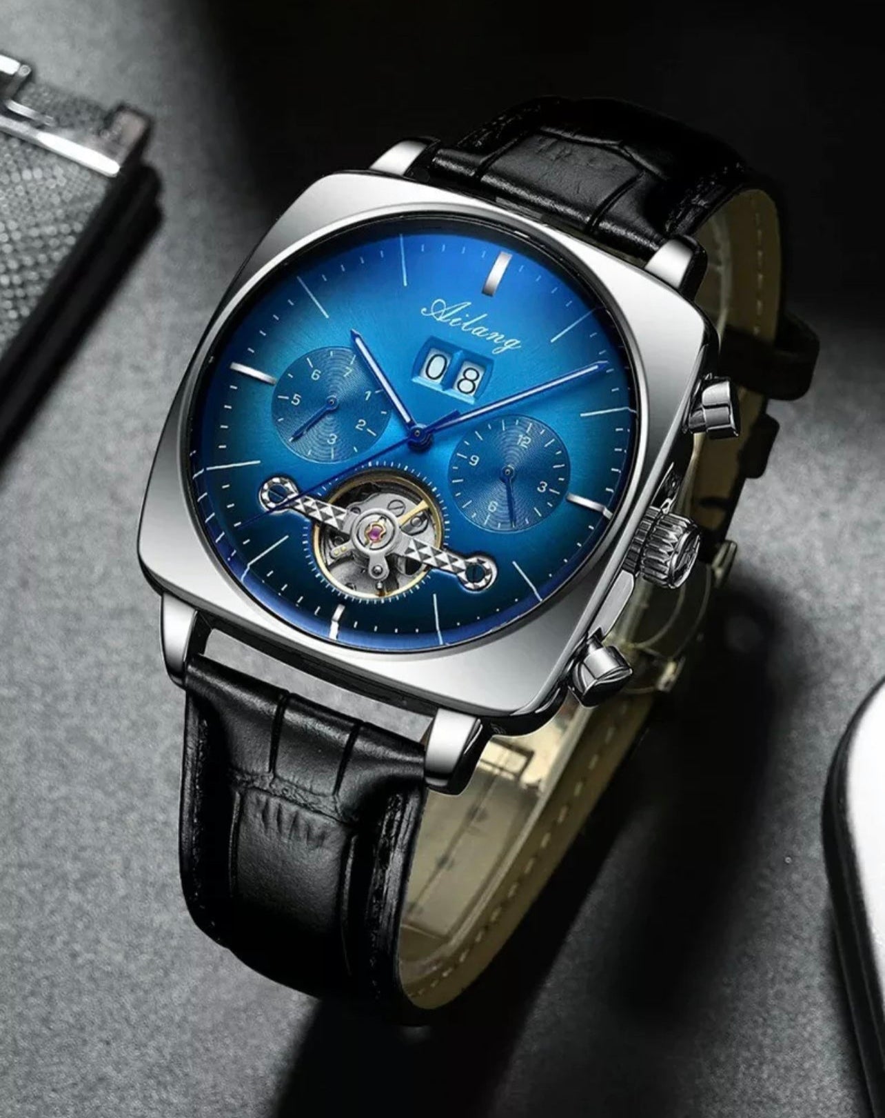 #336 AILANG automatic luxury Unisex Beautiful fashion watche chronograph Square Large Dial Watch