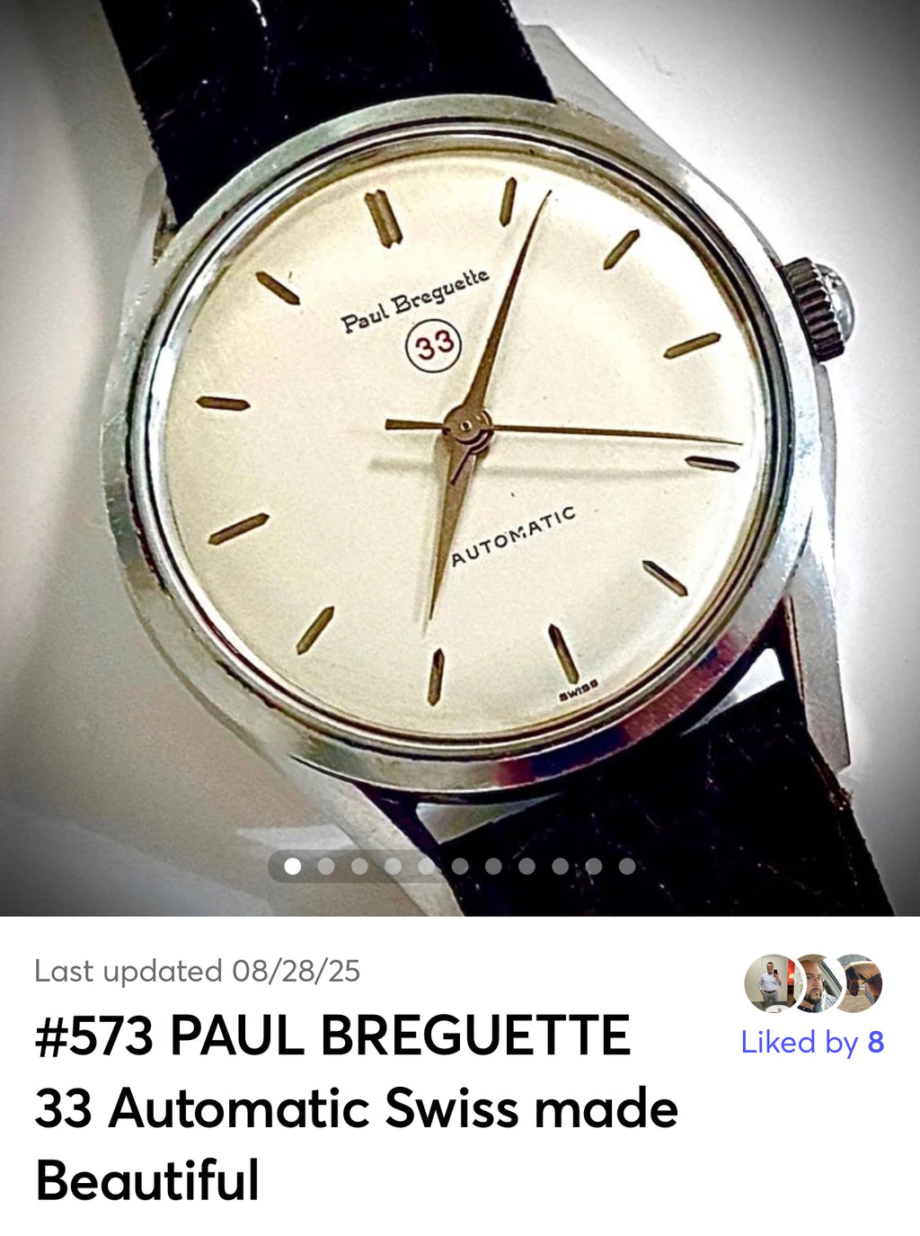 #573 PAUL BREGUETTE 33 Automatic Swiss made Beautiful