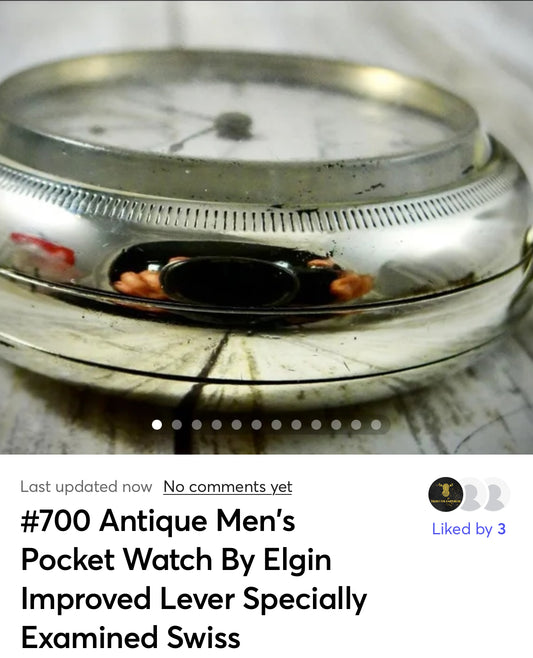 #700 Antique Men's Pocket Watch  By Elgin For Repair Or Parts