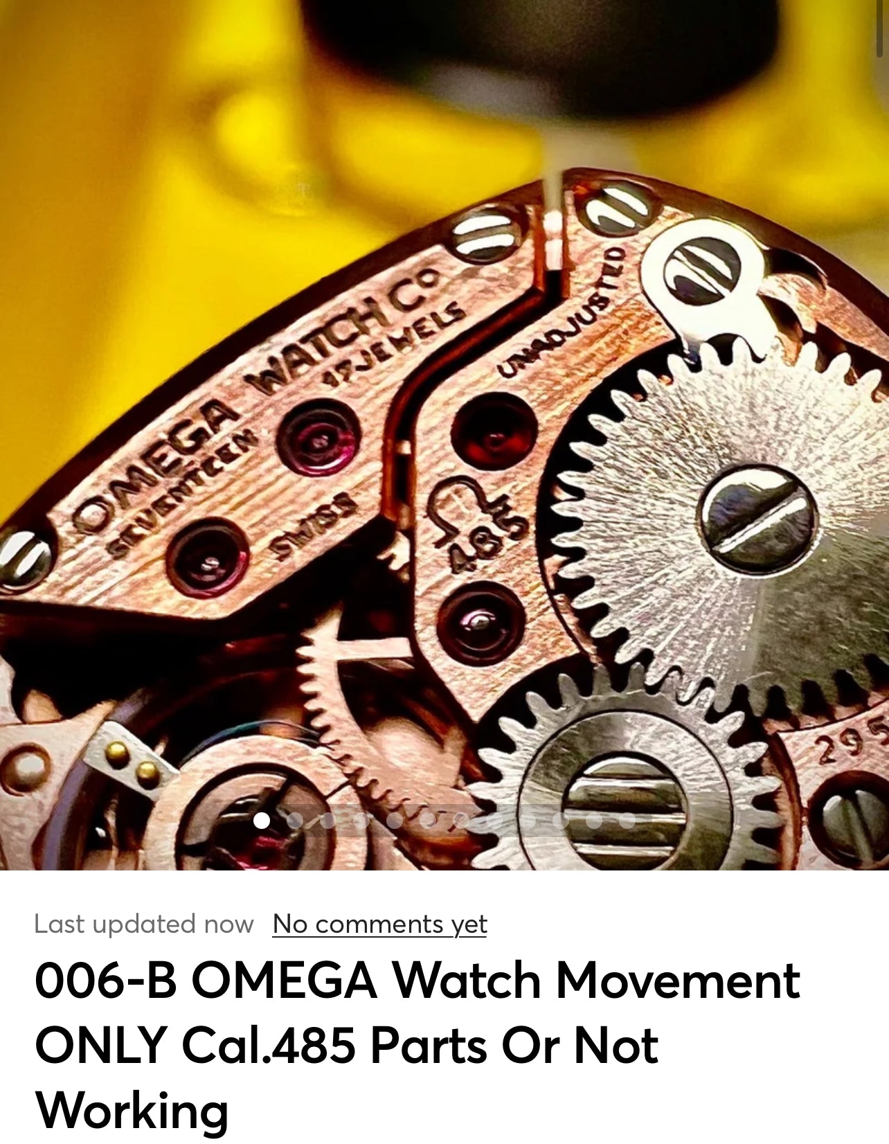 006-B OMEGA Watch Movement ONLY Cal.485 Parts Or Not Working