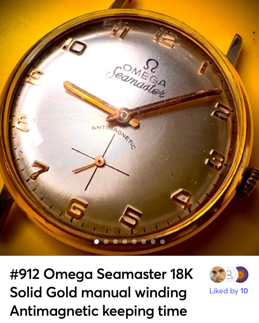 #912 Omega Seamaster 18K Solid Gold manual winding Antimagnetic keeping time