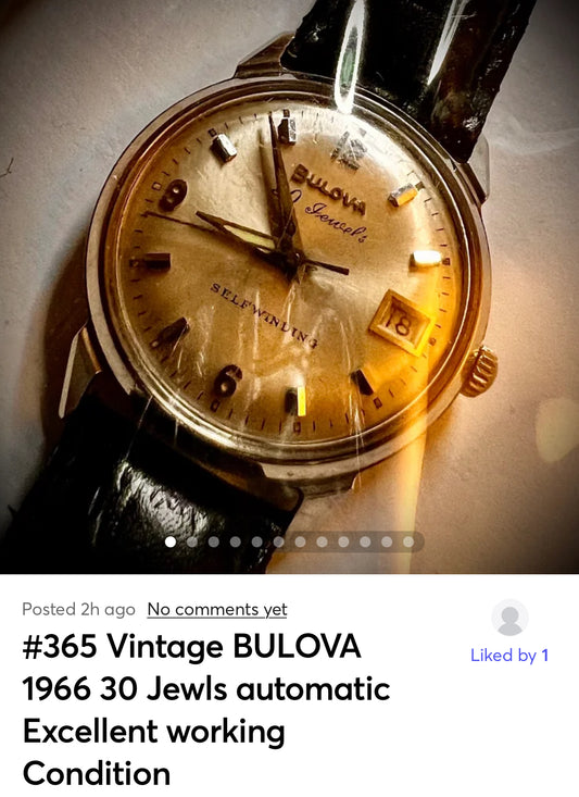 #365 Vintage BULOVA  30 Jewls automatic working