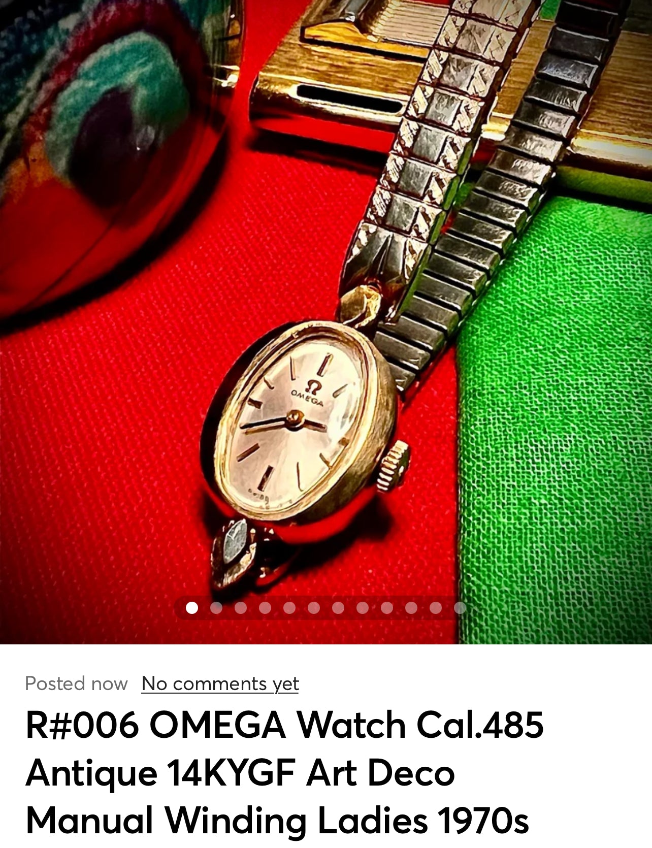 R#006 Ladies Omega Cocktail manual wind Gold filled wrist watch with Gold filled stunning Bracelet