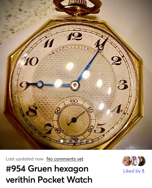 #954 Gruen hexagon verithin Pocket Watch