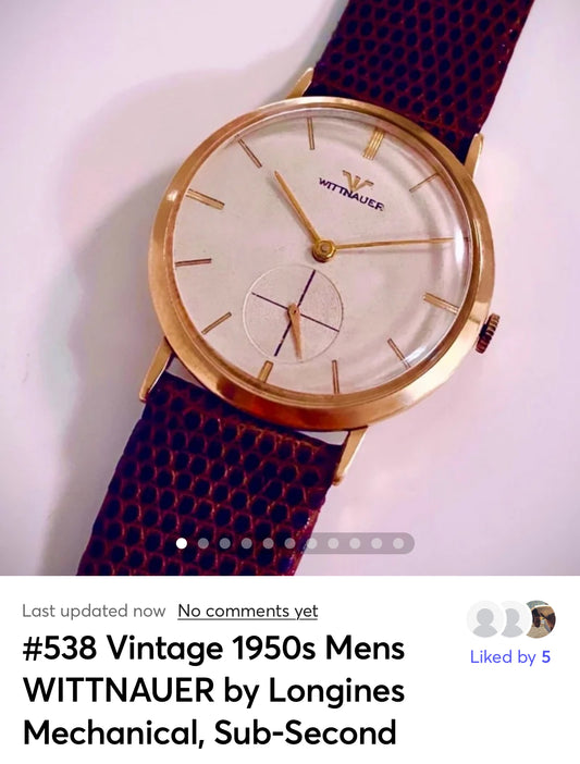 #538 Vintage 1950s Mens WITTNAUER by Longines Mechanical, Sub-Second RUNNING FINE