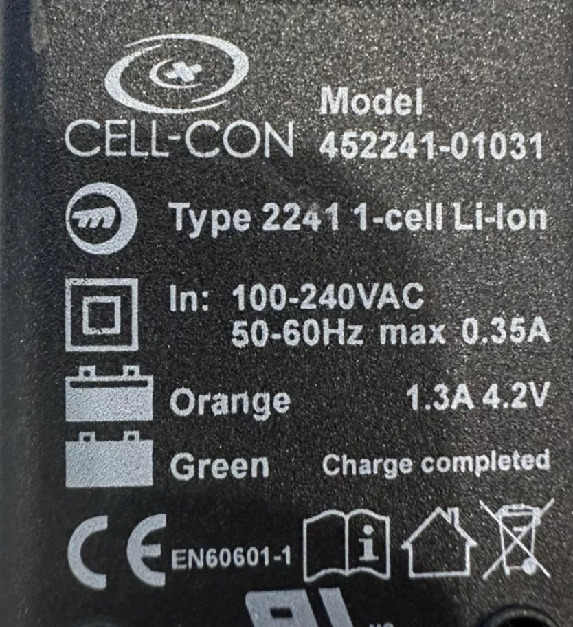 AC Adapter Cell-Con Model 452241-01031 Type 2241 1-Cell Li-Ion 1.3A 4.2V