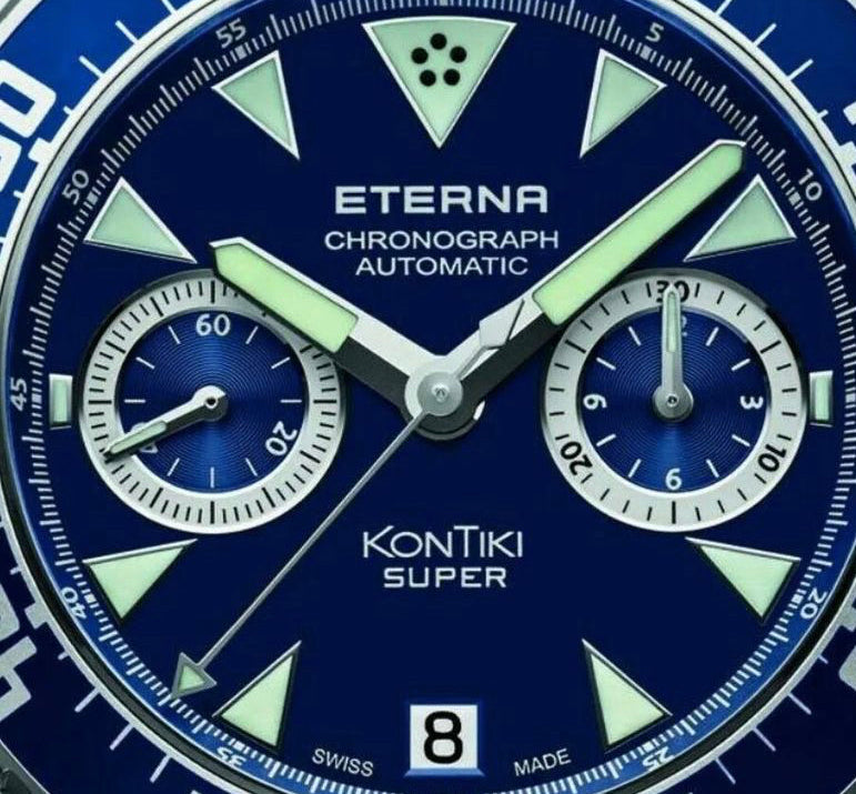 #736 Eterna Chronograph 200 meter ref: 7770.41.49.1718 Swiss Made