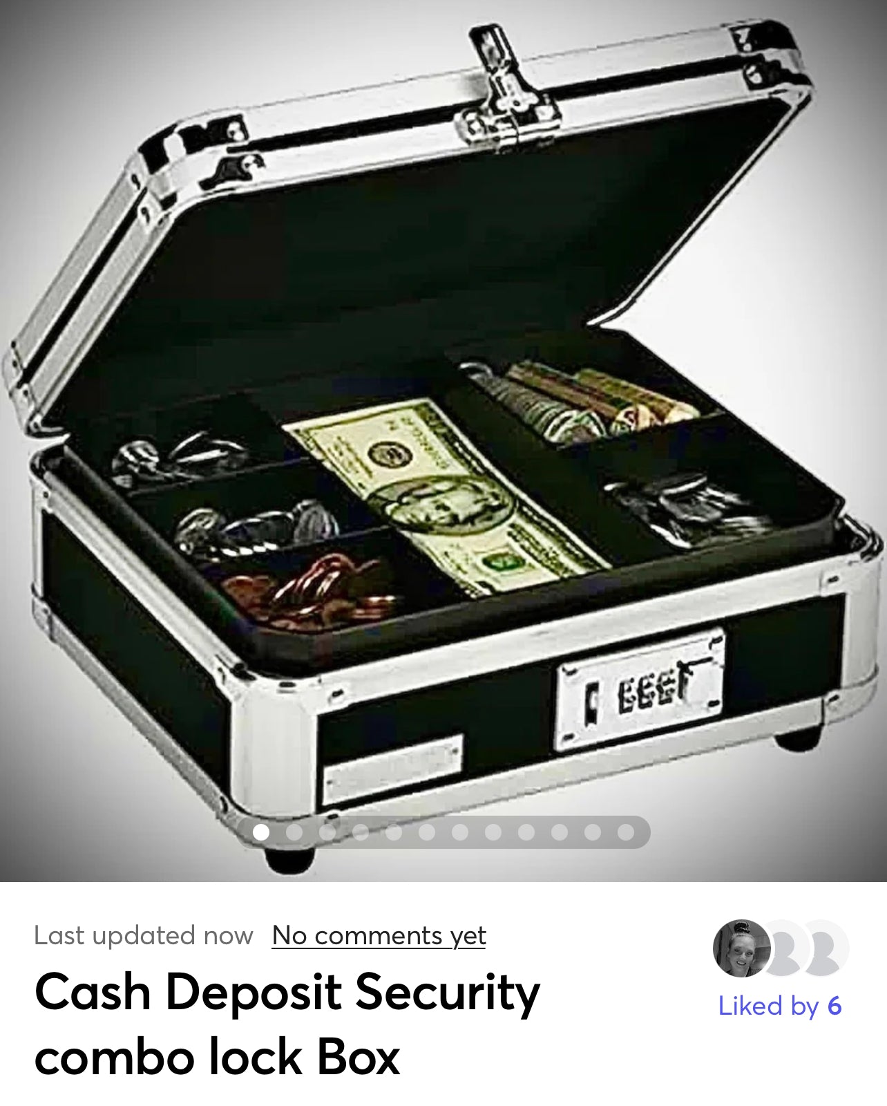 Cash Deposit Security combo lock Box