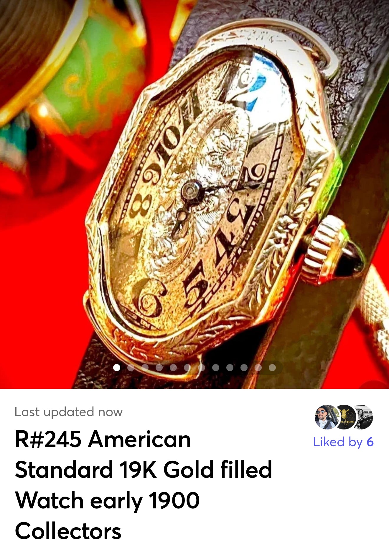 R#245 art deco American Standard 19K White Gold Filled Watch Early 1900 LADIE’S wrist watch