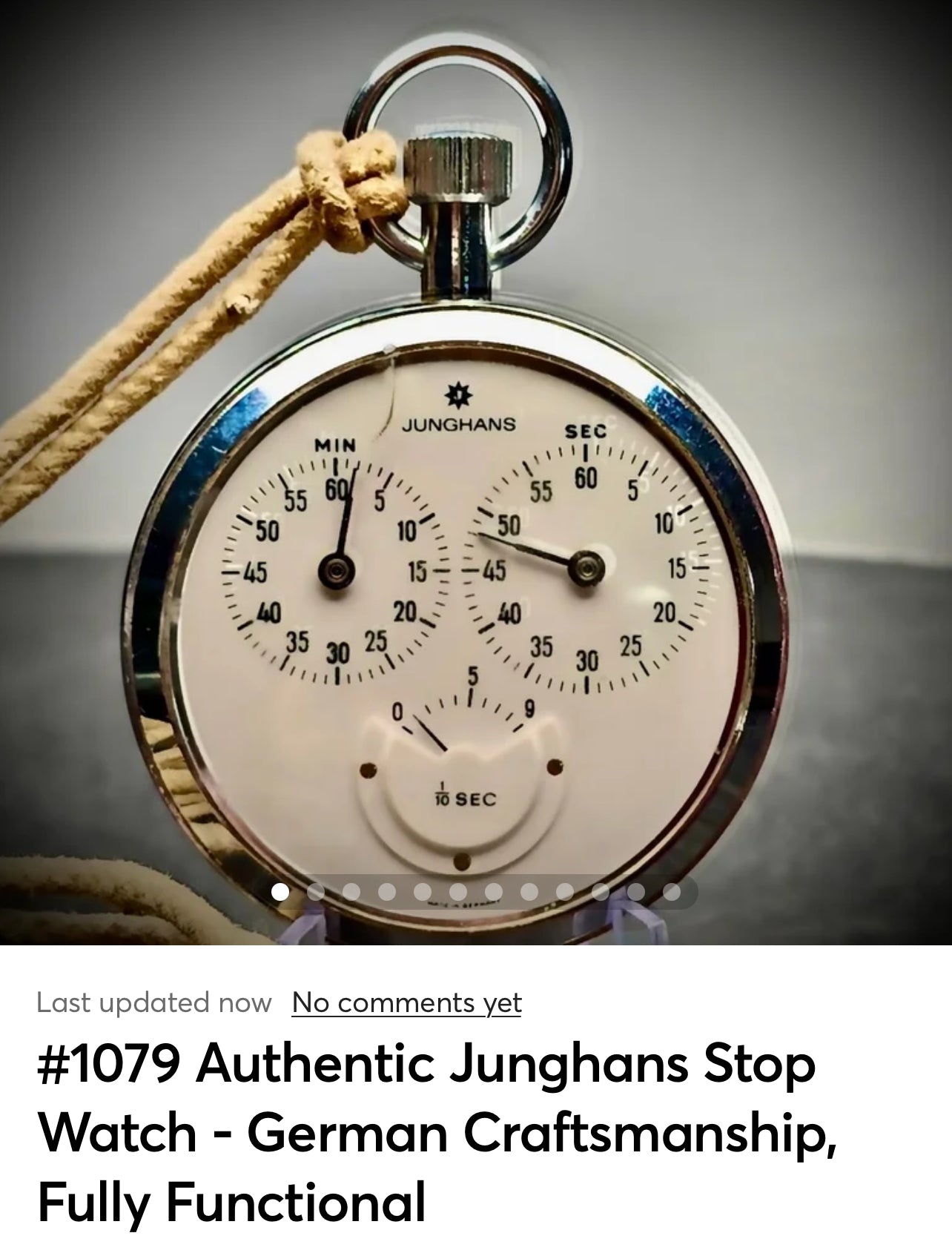 #1079 Authentic Junghans Stop Watch - German Craftsmanship, Fully Functional Timepiece