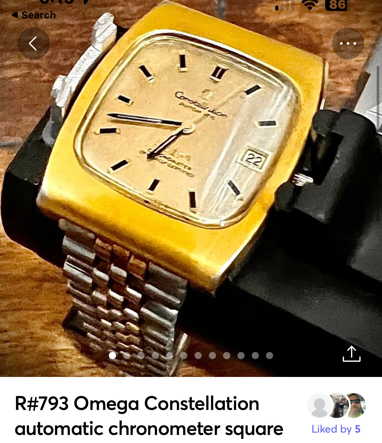 R#793 Omega Constellation automatic chronometer square