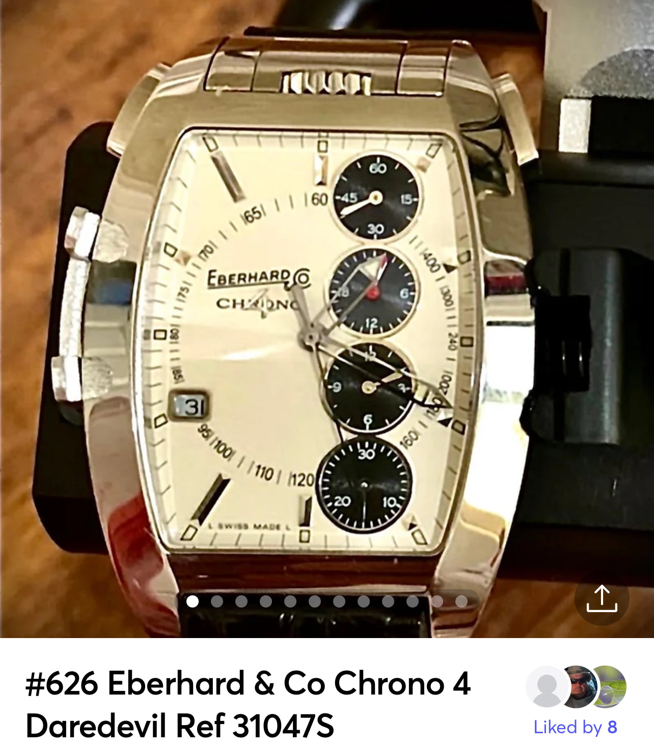 #626 Eberhard & Co Chrono 4 Daredevil Ref 31047 with Box and papers