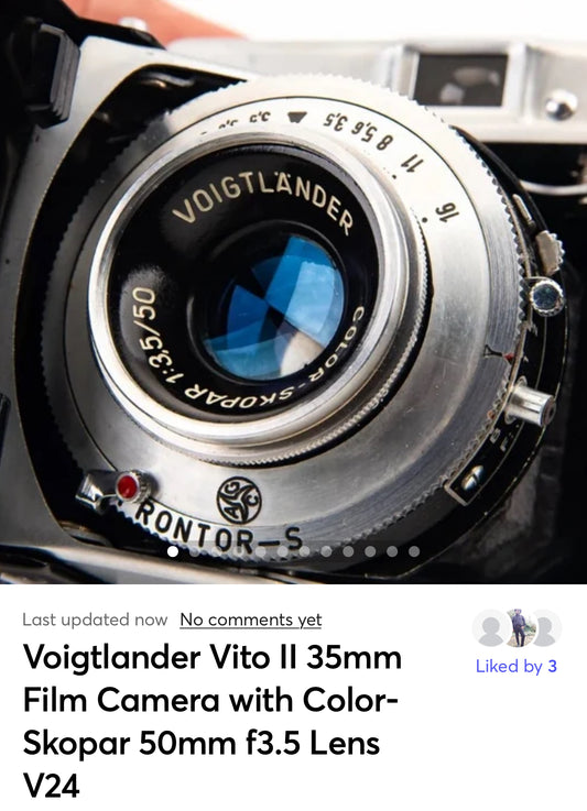 Voigtlander Vito II 35mm Film Camera with Color-Skopar 50mm f3.5 Lens V24