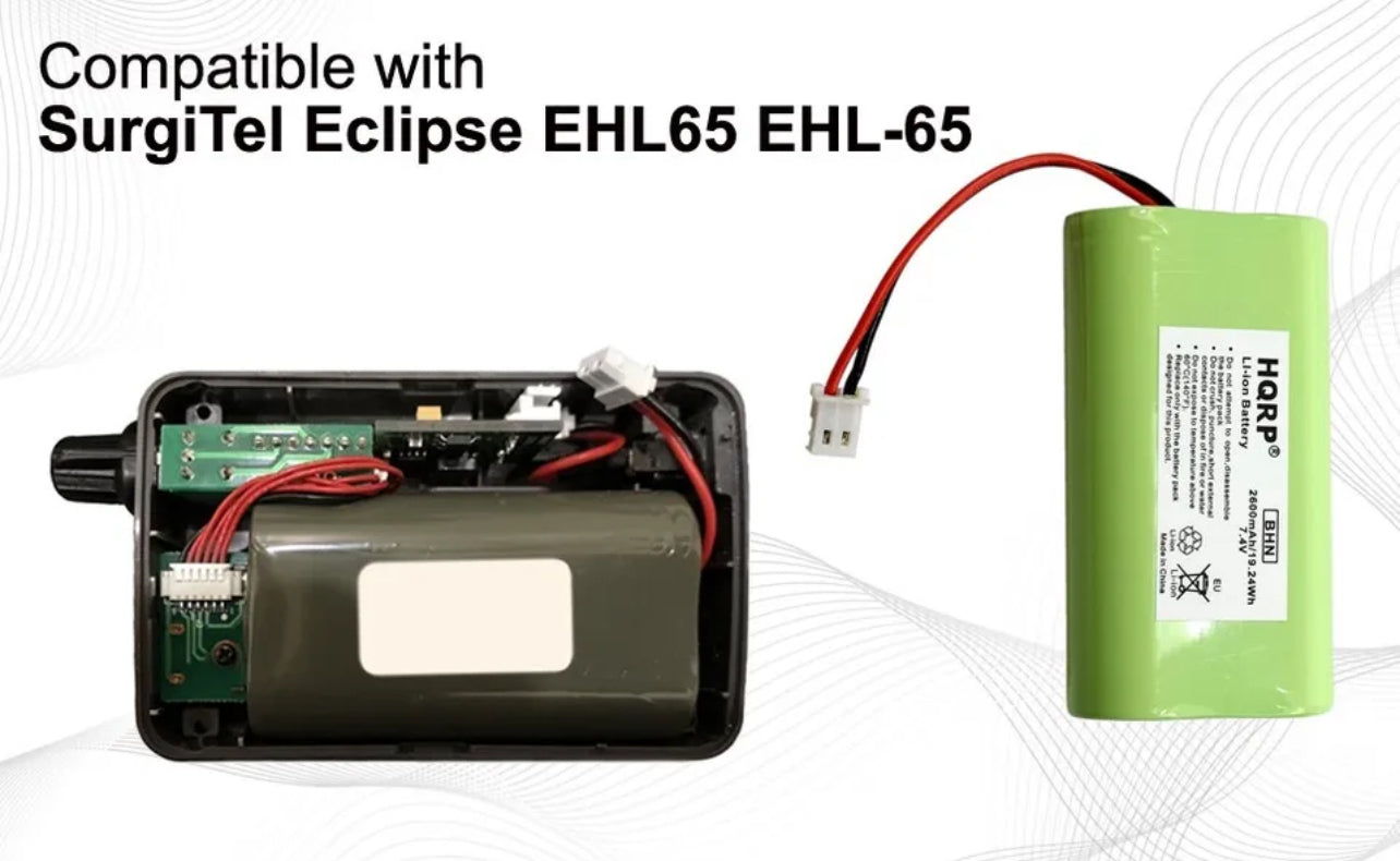 7.4V 2600mAh Replacement Battery for SurgiTel Eclipse EHL65 EHL-65 Battery Pack