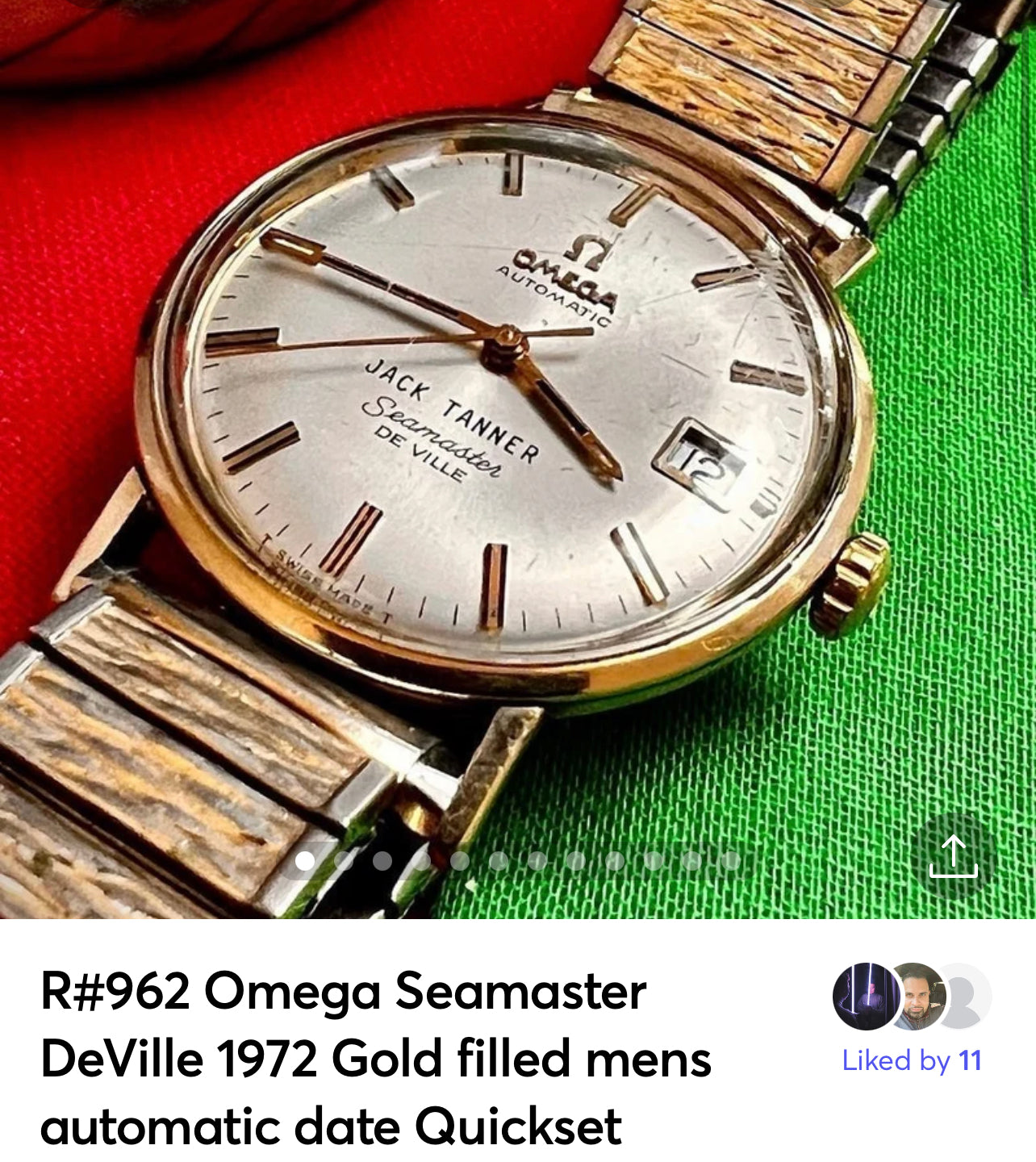 R#962 Omega Seamaster De Ville 1972 Gold filled mens automatic date Quickset