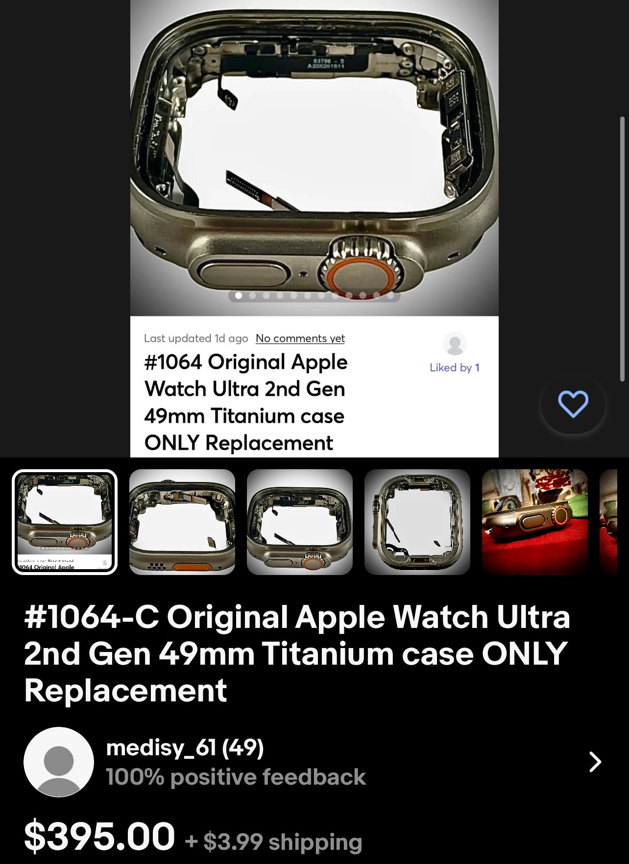 #1064C Original Apple Watch Ultra 2nd Gen 49mm Titanium Case Only