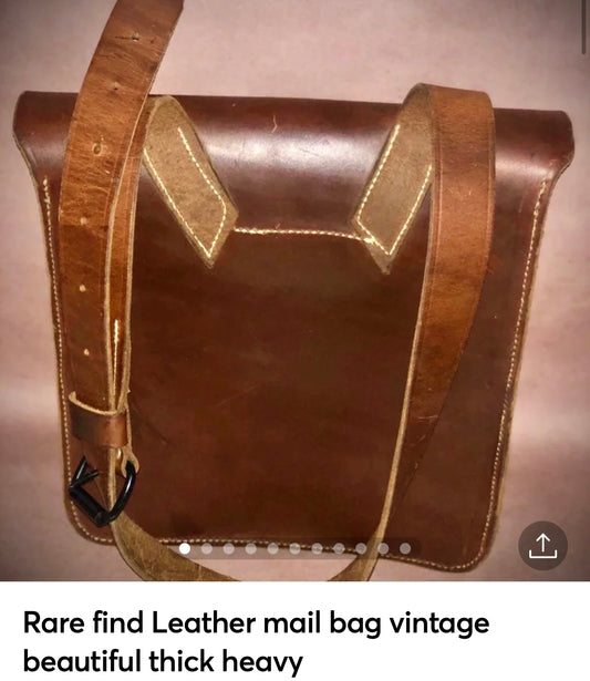 Rare find Leather mail bag vintage beautiful thick heavy