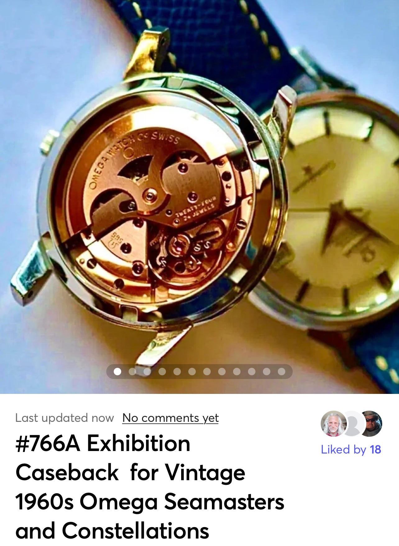 #766A Exhibition Caseback ONLY with installation for Vintage 1960s Omega Seamasters and Constellations
