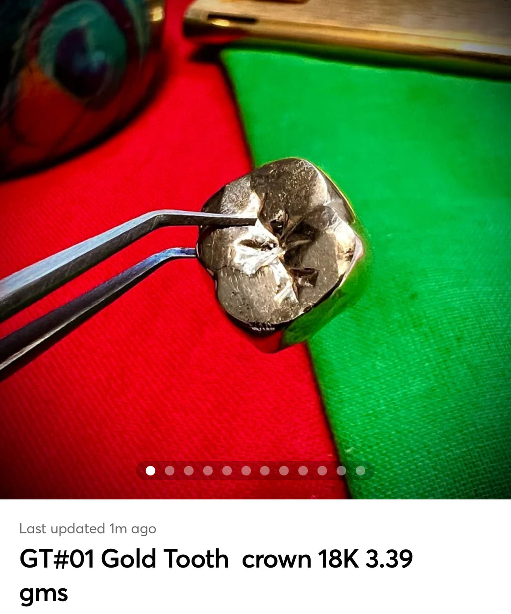 GT#01 Gold Tooth crown 18K 3.39 gms for your broken tooth needing new crown