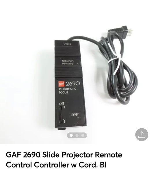 GAF 2690 Slide Projector Remote
Control Controller w Cord. Bl