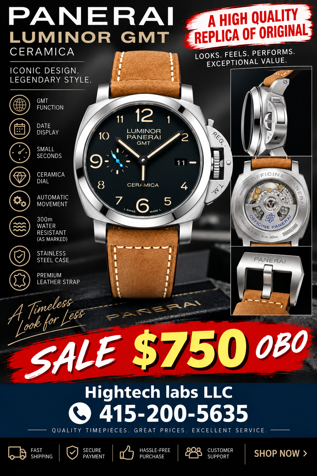 Automatic Watch – larger size for men or unisex Inventory # 990