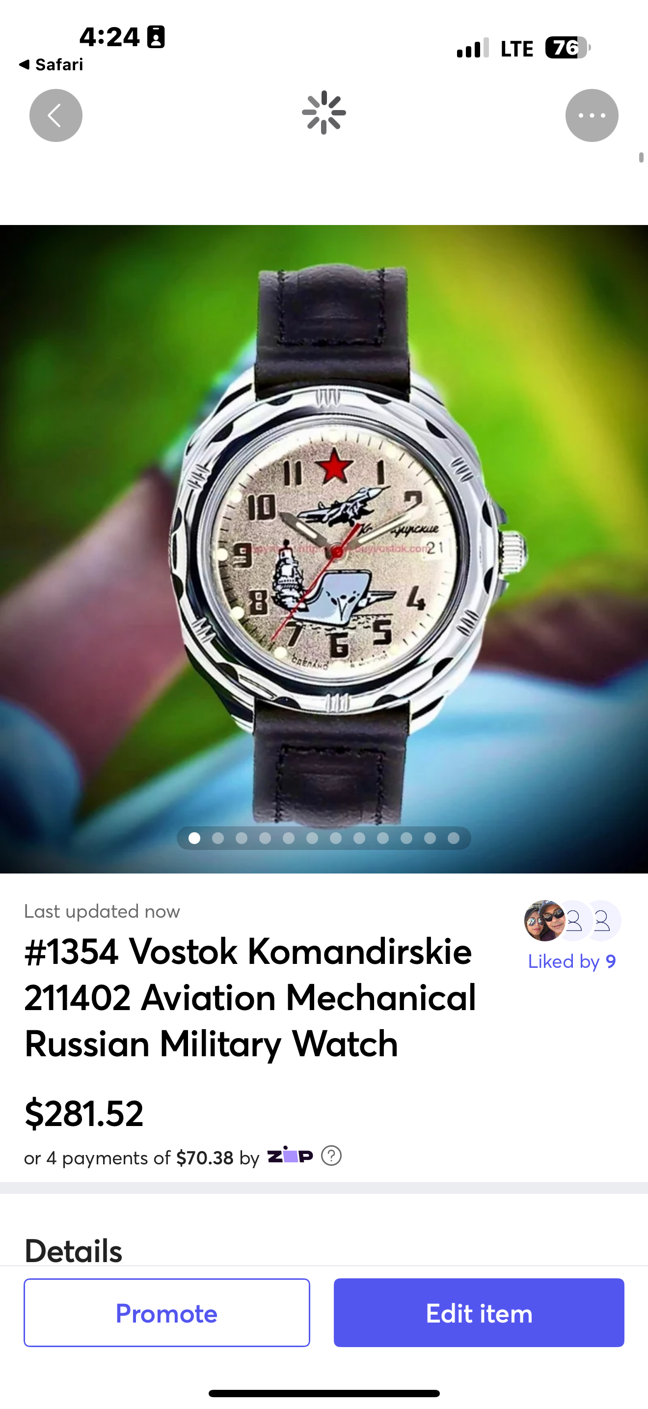 #1354 Vostok Komandirskie 211402 Aviation Mechanical Russian Military Watch USA SELLER