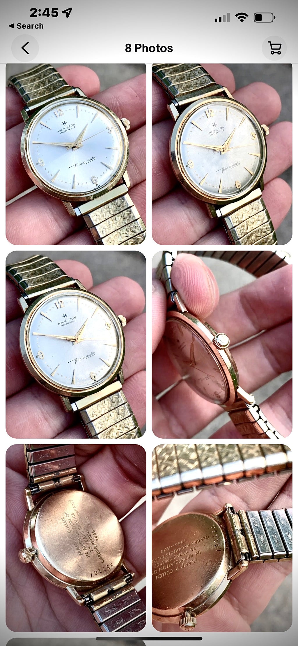 #319 VTG 10k GF HAMILTON MASTERPIECE THIN-O-MATIC MEN’s WRIST WATCH