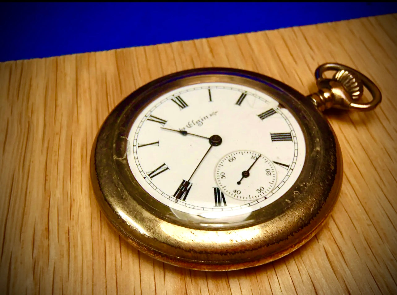 R#686 VINTAGE ELGIN POCKET WATCH GRADE 289 1904 SIDE WIND 6s RUNNING