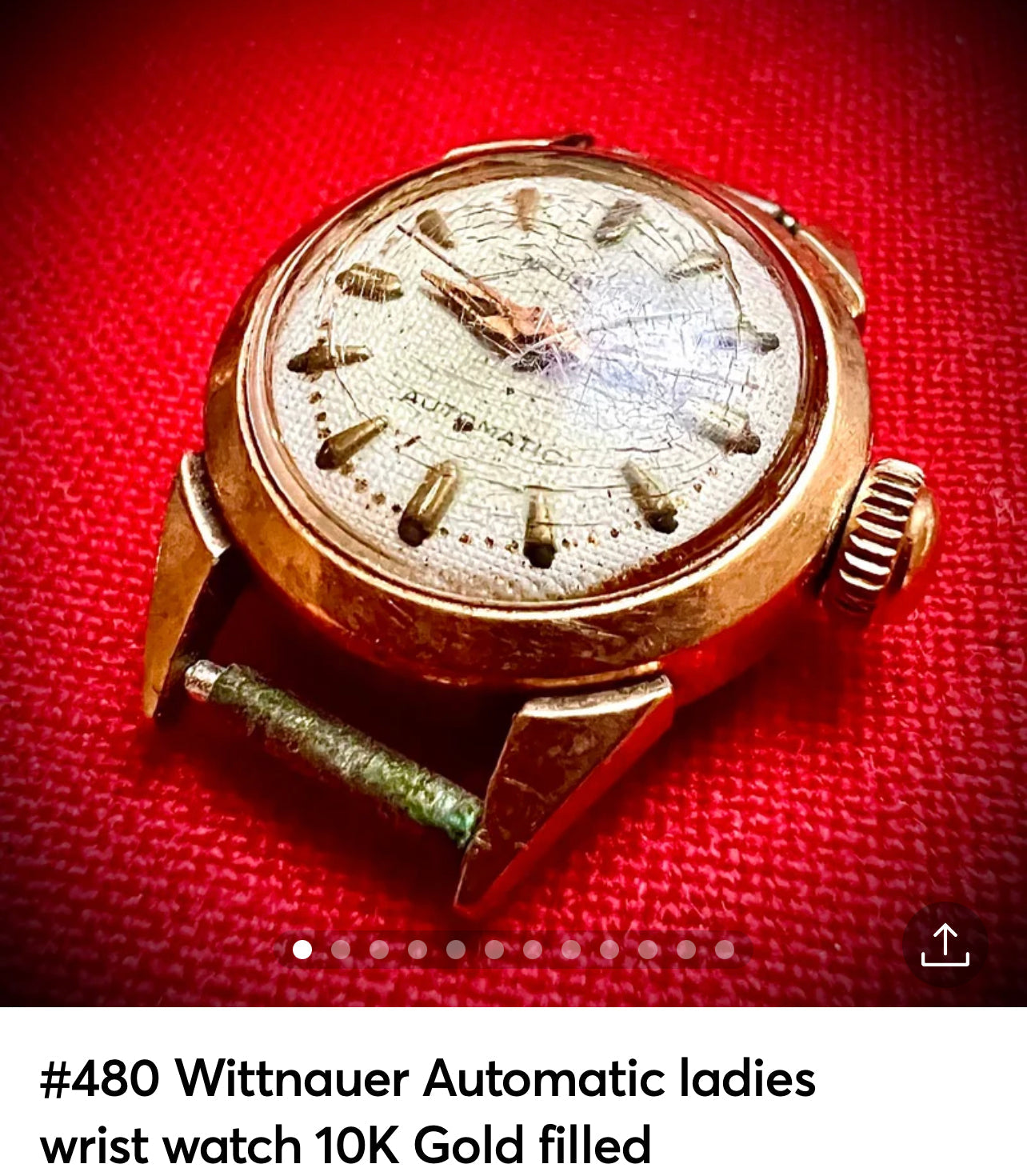 #480 Wittnauer Automatic ladies wrist watch 10K Gold filled