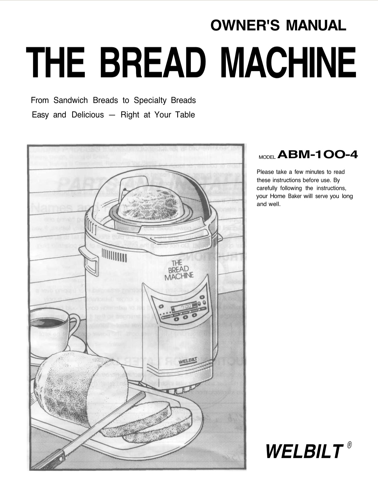 #01 Welbilt The Bread Machine  Model ABM-100-3 Bread Maker- Tested & works