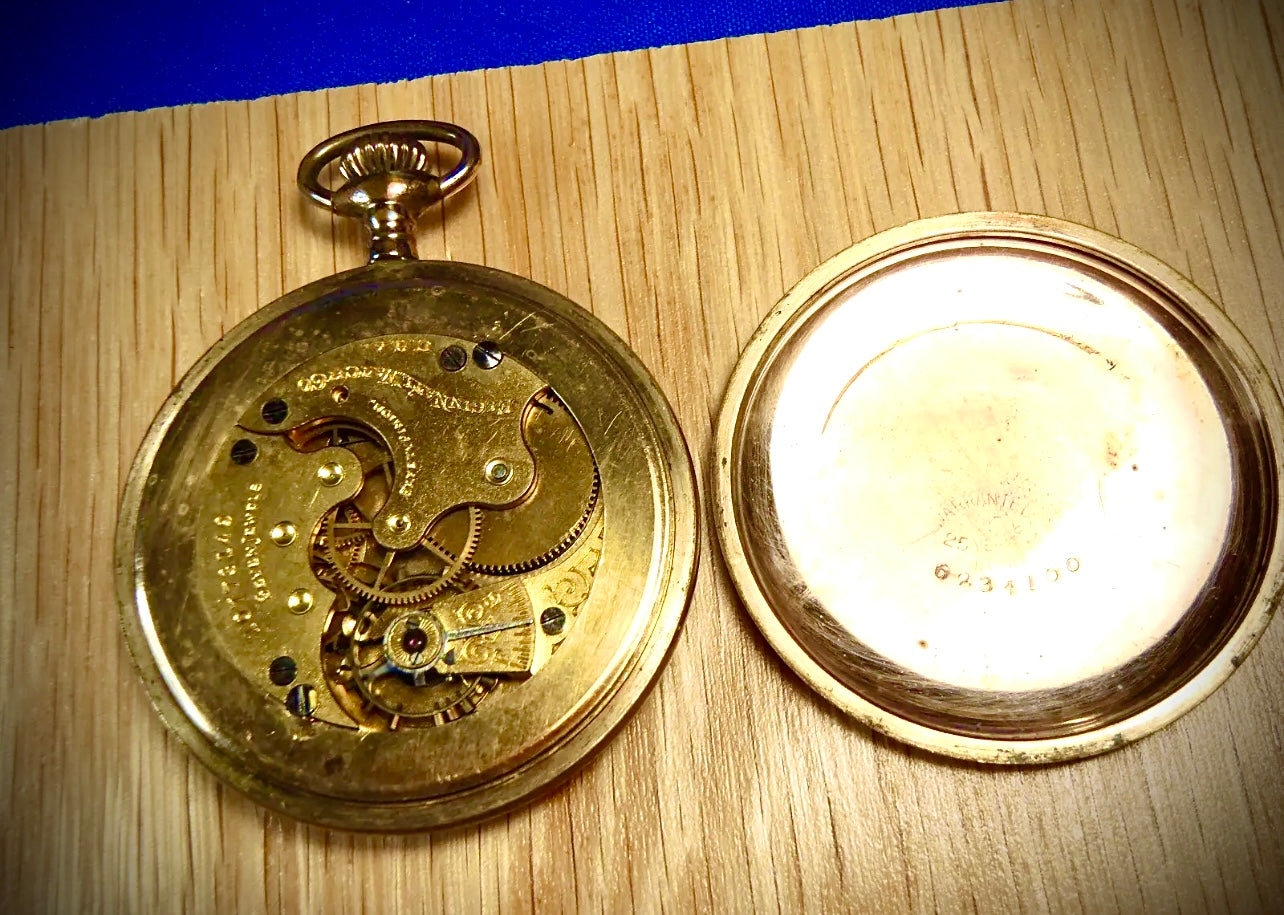 R#686 VINTAGE ELGIN POCKET WATCH GRADE 289 1904 SIDE WIND 6s RUNNING