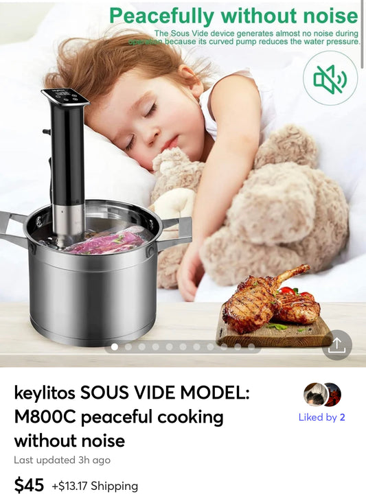 keylitos SOUS VIDE MODEL: M800C peaceful cooking without noise