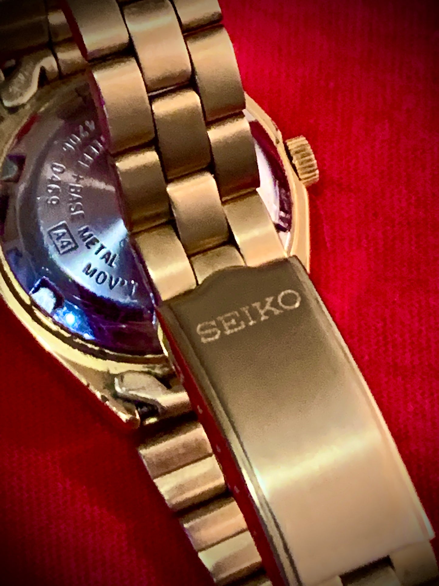 #924 Seiko 5 Automatic Ladies Analog Business Gold wrist watch day date SYMA27K