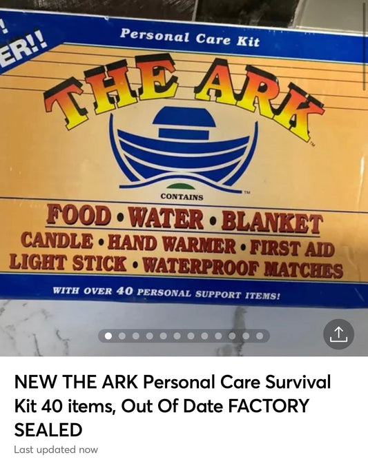 NEW THE ARK Personal Care Survival Kit , Out Of Date FACTORY SEALED