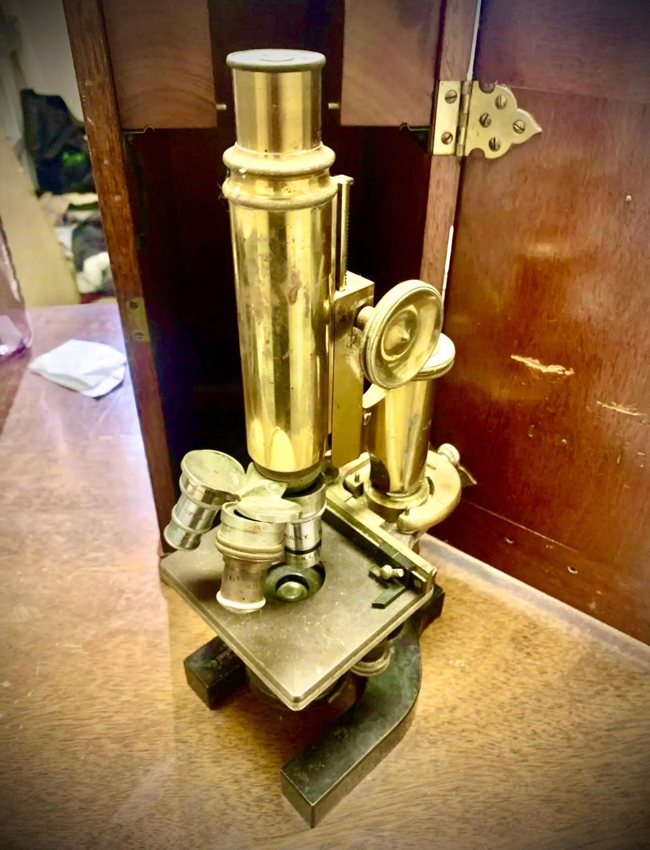 Collector’s 1900 Bausch & Lomb Microscop Brass Beautiful