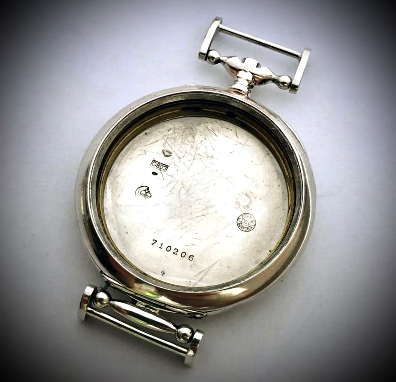 #584 B-Rare Swiss ANTIQUE Silver CASE Wristwatch JWC International Watch Co IWC