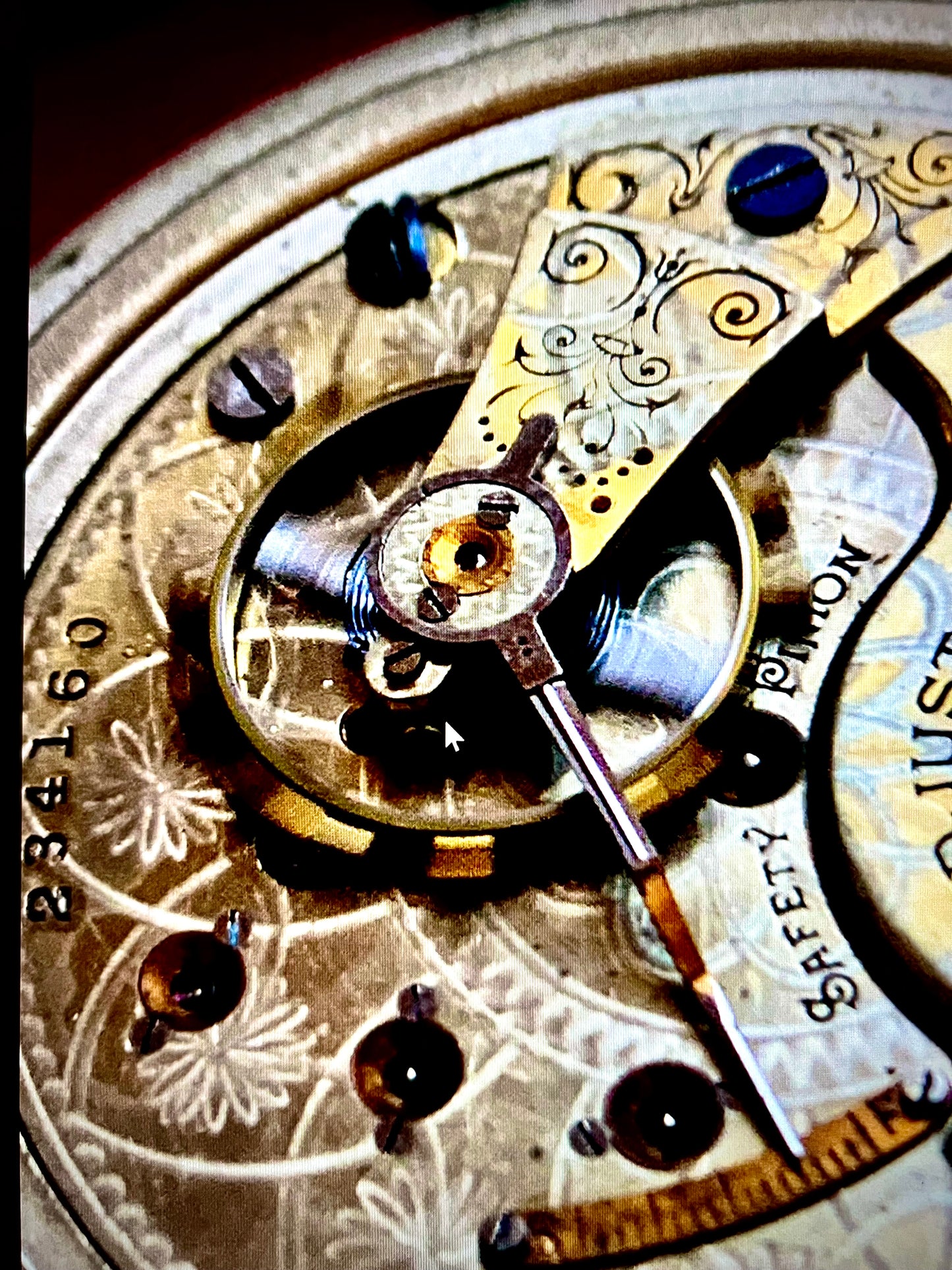 #035 Vintage Seth Thomas Pocket watch Gold Flashed Movement 17j Nickel Case