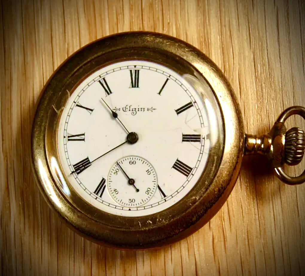 R#686 VINTAGE ELGIN POCKET WATCH GRADE 289 1904 SIDE WIND 6s RUNNING