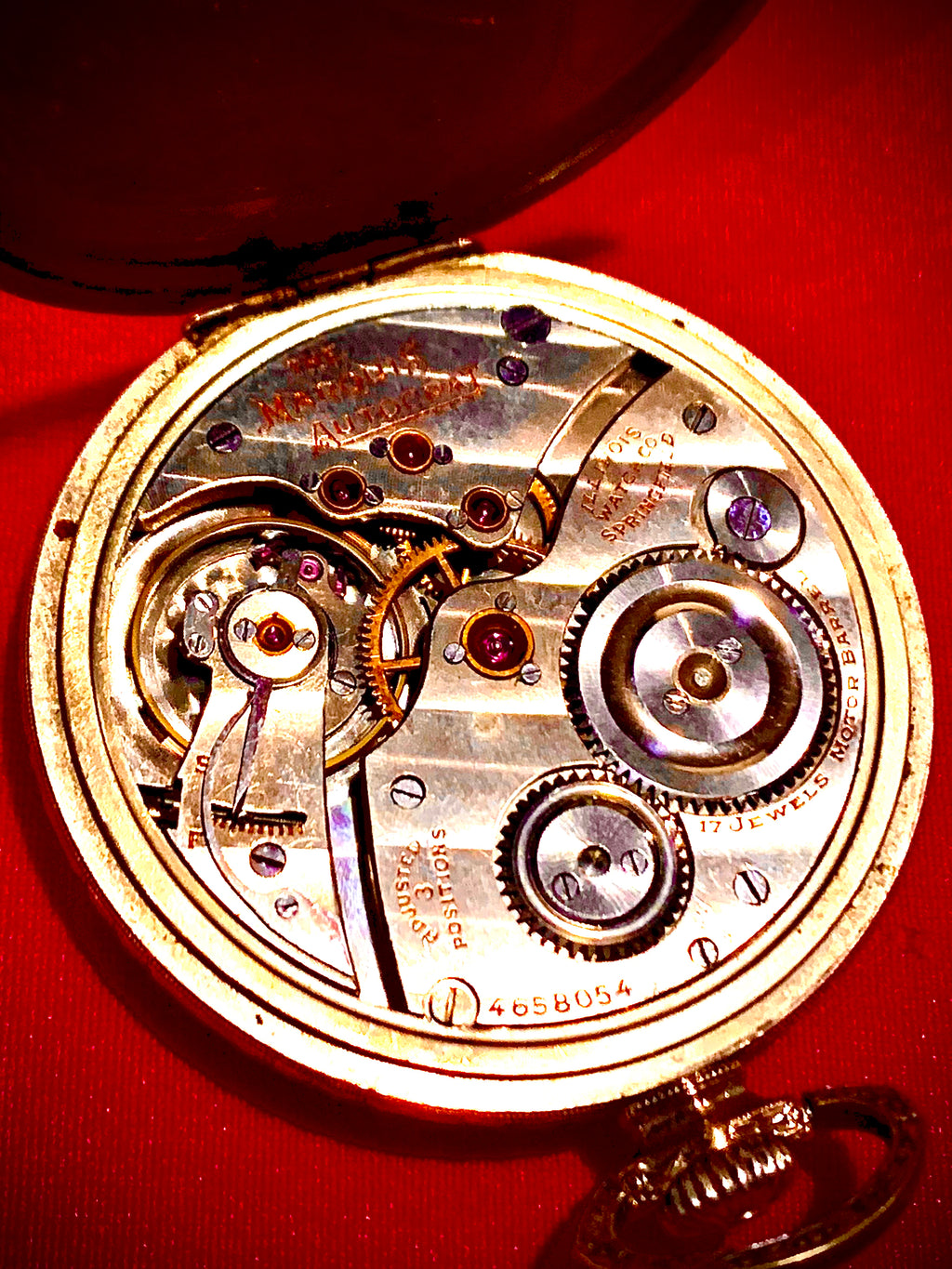#922 97 Years old Vintage ILLINOIS Pocket Watch 1925 The Marquis Autocrat 14kGF