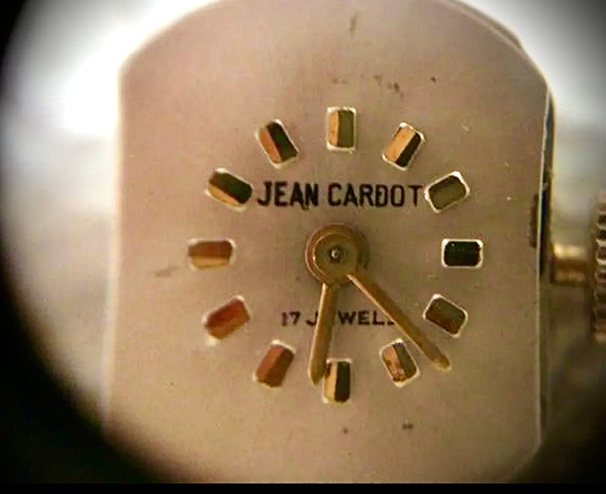 #21 Jean Cardot Wind Up Watch 17 Jewels Gold Electroplate Link Flex Band  1980's