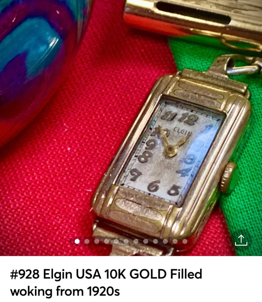 #928 Elgin USA 10K GOLD Filled woking