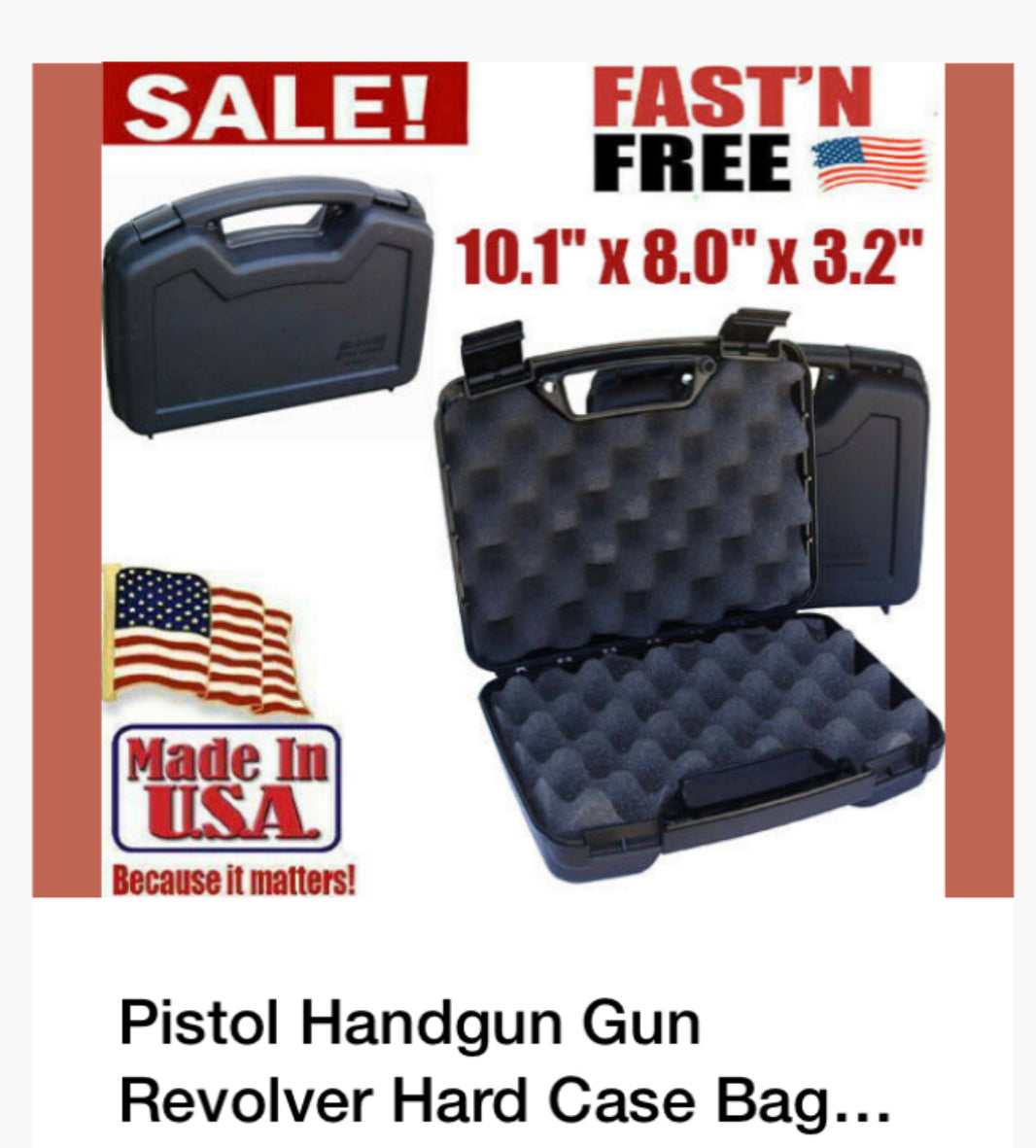 Pistol Handgun Gun Revolver Hard Case Bag Safety Storage Box Lockable Foam Carry