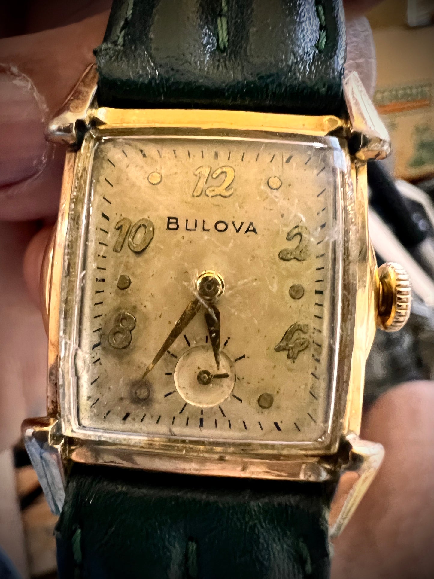 #952 Vintage Bulova L2 Art Deco Tank watch Gold Filled