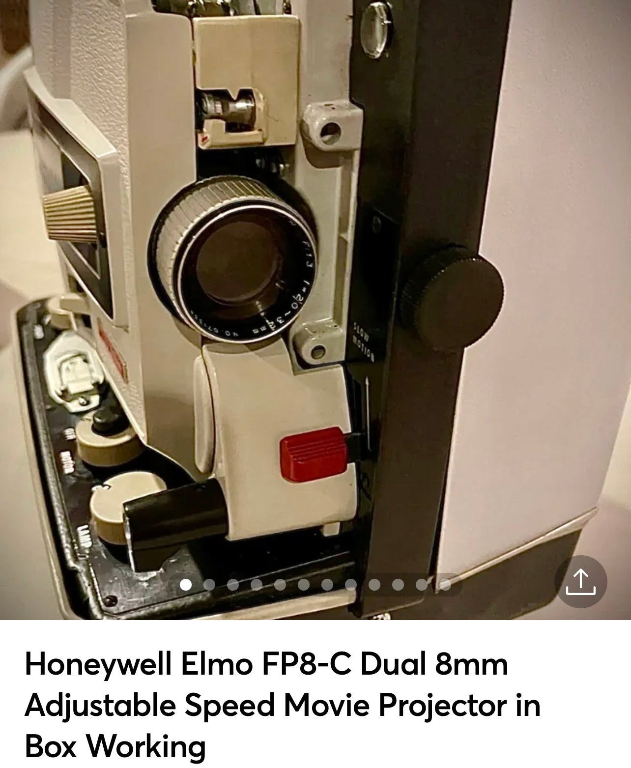 Honeywell Elmo FP8-C Dual 8mm Adjustable Speed Movie Projector in Box Working