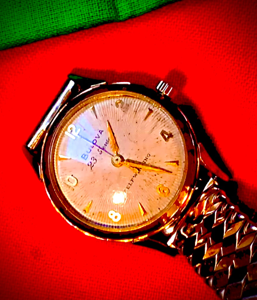 R#931 Vintage 1958 L8 Bulova Selfwinding Sunburst Dial 23J 6Adj 10BPAC Watch