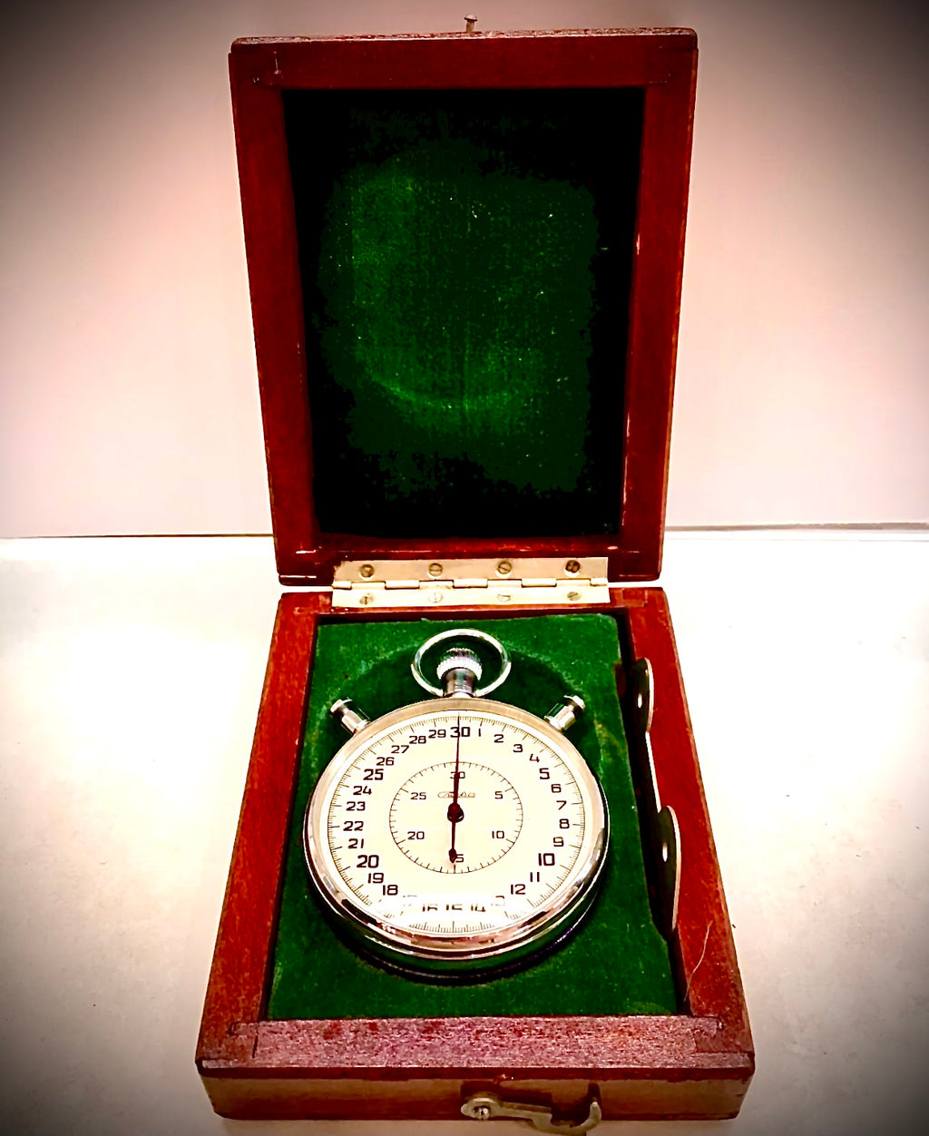 #942 Stopwatch Mechanical SLAVA SDS-1-2-000.3.69 USSR Three-button 20 stones From 1980