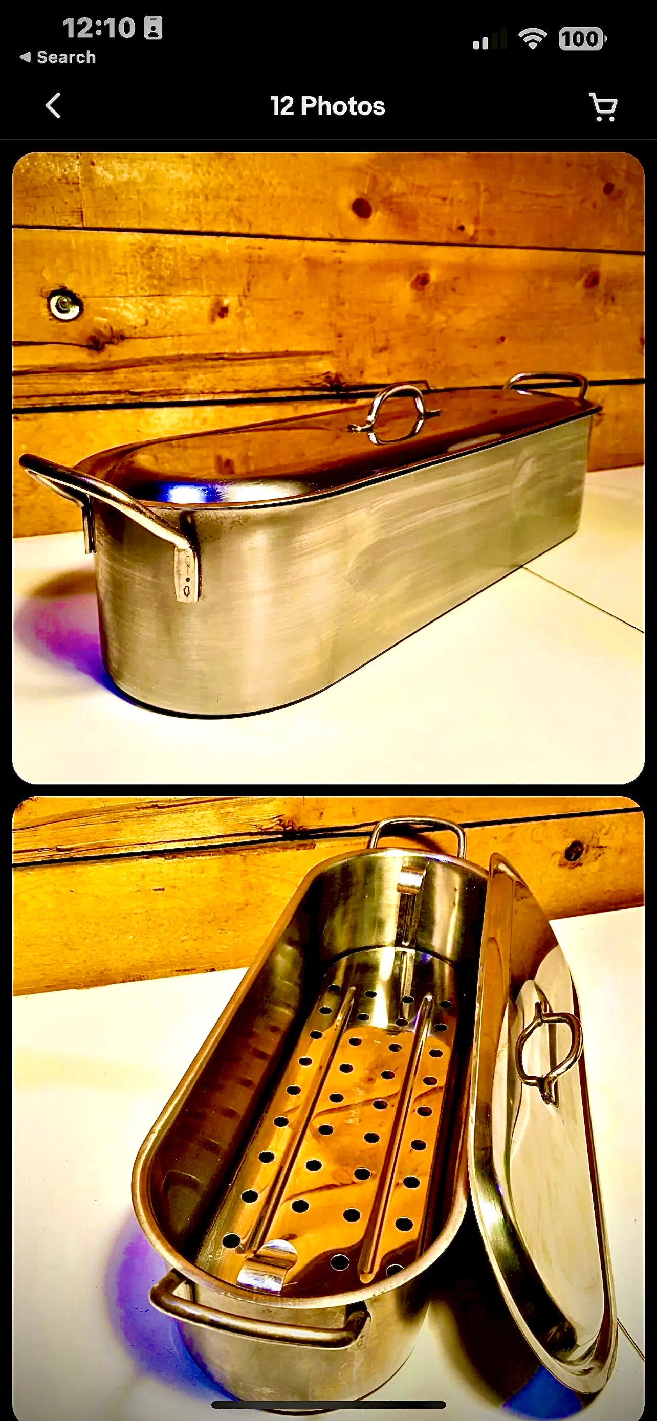 Inox 18" Fish Poacher 18c V I S Stainless Steel w/ Tray - Swanky Barn