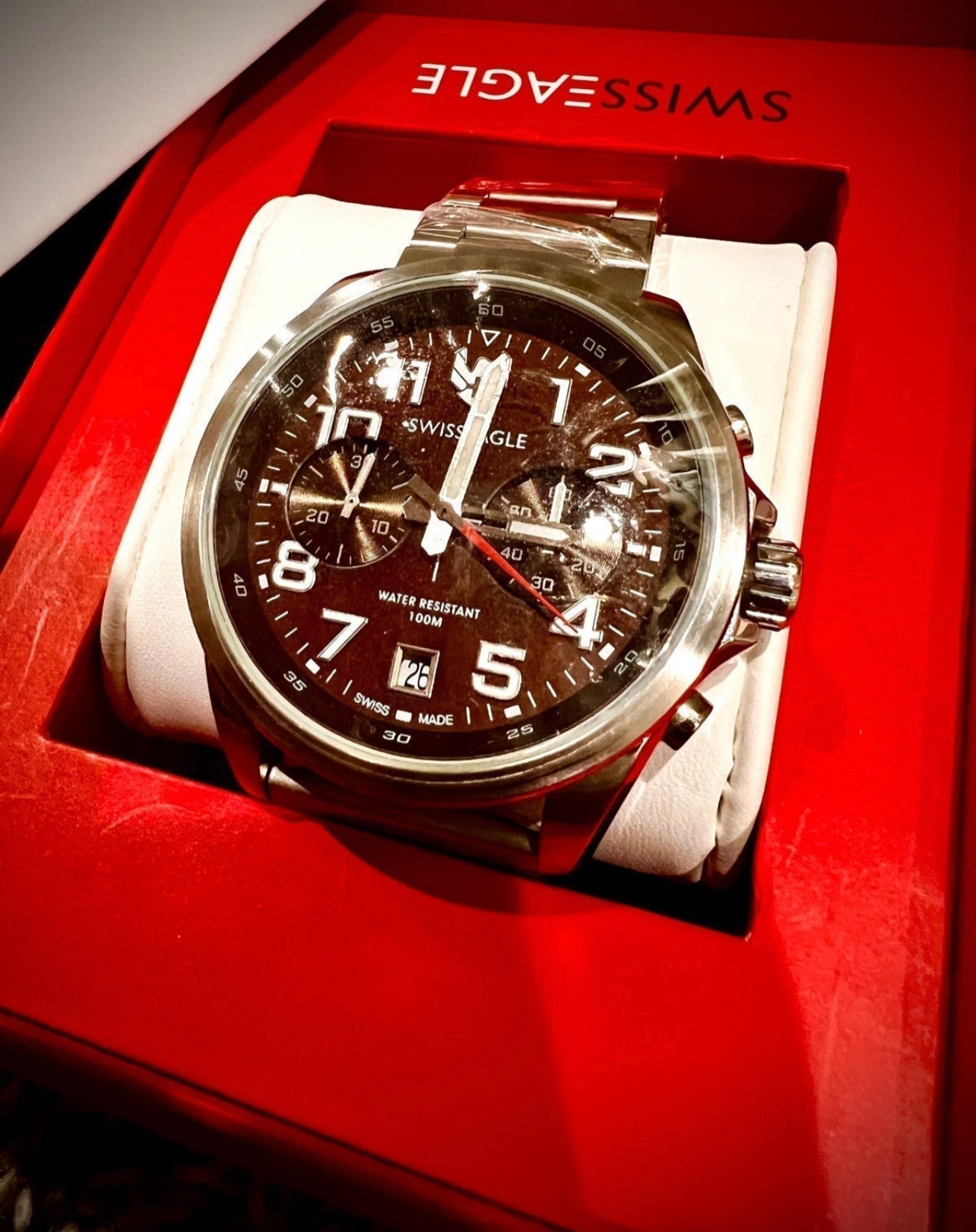 #882 Swiss Eagle 100 Meter Swiss Made Quartz Chronograph Watch with Date Limited Edition Brand New