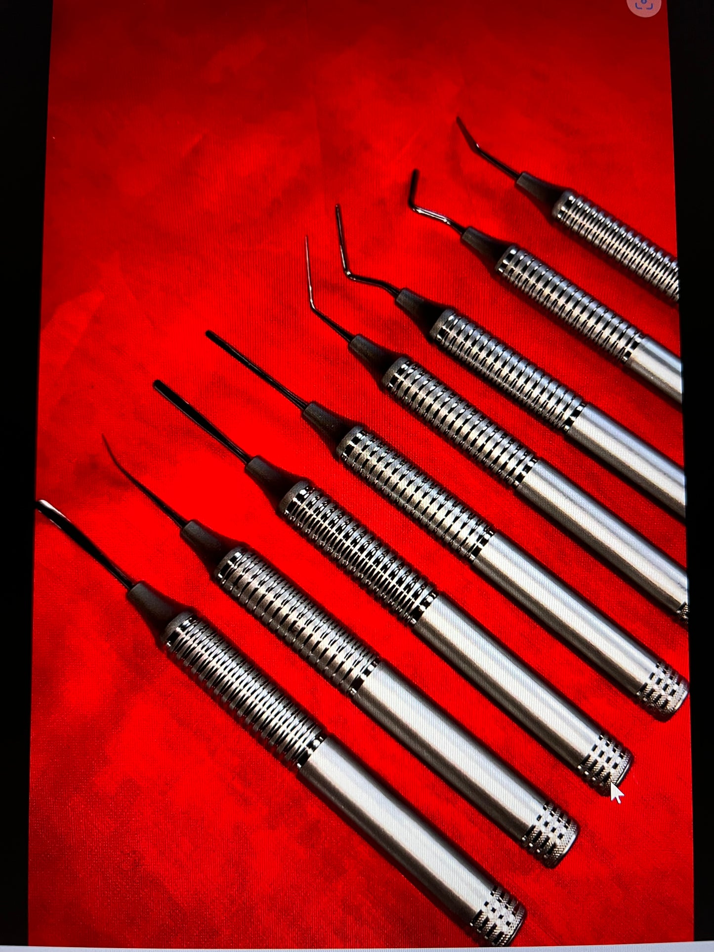 Set Of 8 Dental Periotome Scaler PDL Periodontal Ligament Atraumatic Extraction with autoclave Cassette